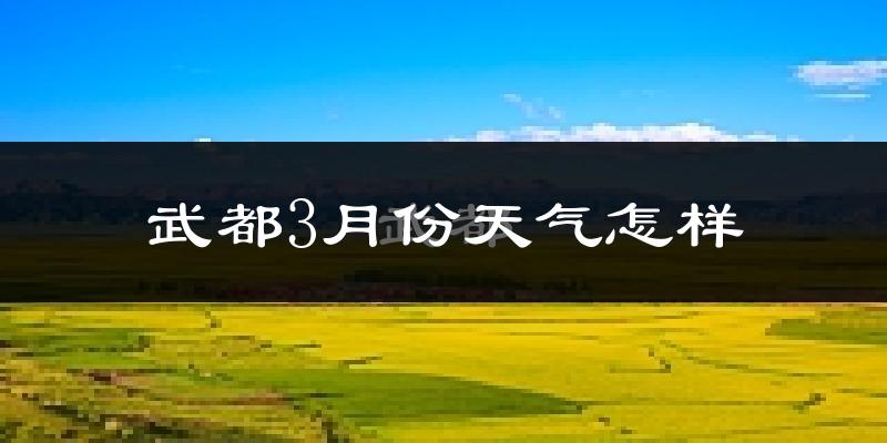 武都3月份天气怎样?武都三月冷不冷?